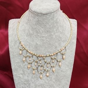 Dainty Beaded Bib Necklace